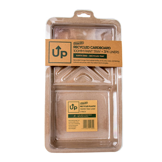 Haydn® UP™ Recycled Cardboard 100mm Paint Tray + 3 Pack Liners